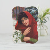 Merry Mistletoe Maiden Invitation Kaart (Staand voorkant)