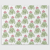 Merry Mistletoe met White Berries Cadeaupapier (Vlak)