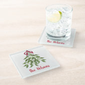 Merry Mistletoe met White Berries Glazen Onderzetter (Schuin)