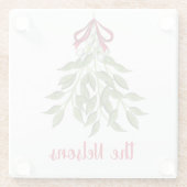 Merry Mistletoe met White Berries Glazen Onderzetter (Achterkant)