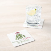 Merry Mistletoe met White Berries Kartonnen Onderzetters (Insitu)