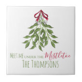 Merry Mistletoe met White Berries Tegeltje (Voorkant)