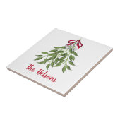 Merry Mistletoe met White Berries Tegeltje (Zijkant)