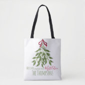 Merry Mistletoe met White Berries Tote Bag (Voorkant)