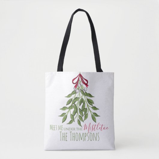 Merry Mistletoe met White Berries Tote Bag (Voorkant)