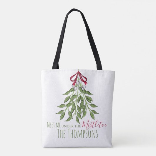 Merry Mistletoe met White Berries Tote Bag (Achterkant)
