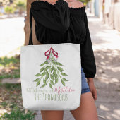 Merry Mistletoe met White Berries Tote Bag