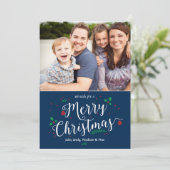 Merry Mistletoe Photo Holiday Card Feestdagenkaart (Staand voorkant)