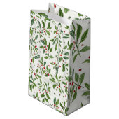 Merry Mistletoe Red Berry White Watercolor Klein Cadeauzakje (Achterkant Gekanteld)