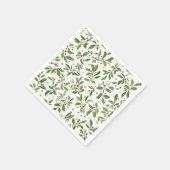 Merry Mistletoe Red Berry White Watercolor Servet (Hoek)