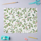 Merry Mistletoe Red Berry White Watercolor Tissuepapier (Craft)