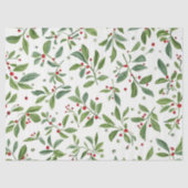 Merry Mistletoe Red Berry White Watercolor Tissuepapier (Voorkant)