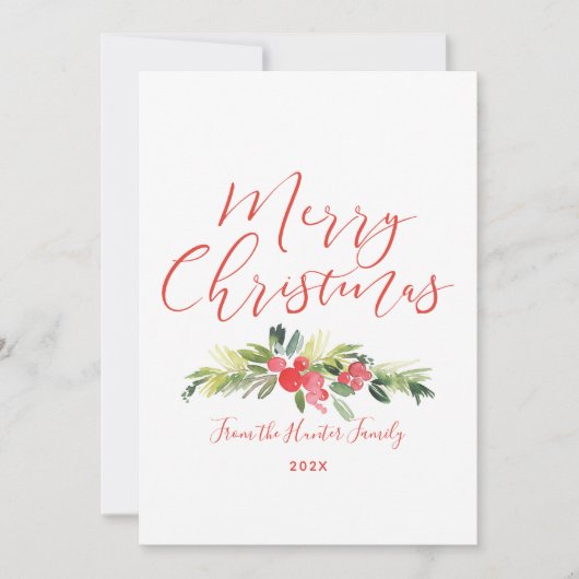 Merry Mistletoe | Watercolor Notitiekaartje (Voorkant)