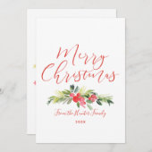 Merry Mistletoe | Waterverf Notitiekaartje (Voorkant / Achterkant)