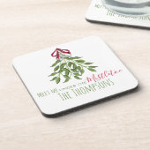 Merry Mistletoe with White Berries Bier Onderzetter (Linkerzijde)