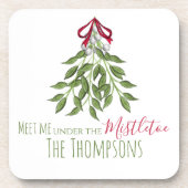 Merry Mistletoe with White Berries Bier Onderzetter (Voorkant)