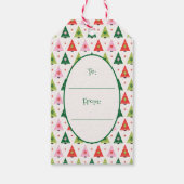 Merry & Mod Retro Kerstbomen Cadeau Label Cadeaulabel (Achterkant)