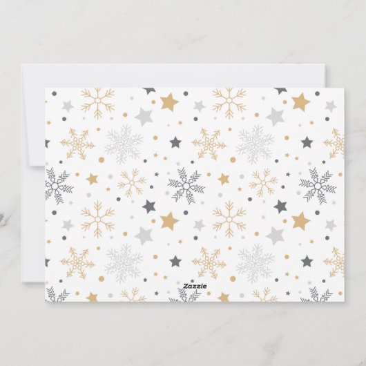 Merry modern Black calligrafie Kerstmis 3 Foto Feestdagenkaart (Achterkant)