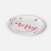 MERRY MODERN feestelijke leuke kalligrafie spranke Papieren Bordje (Gekanteld)