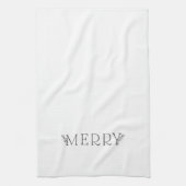 MERRY - Modern Holiday - Black en White Towel Theedoek (Verticaal)