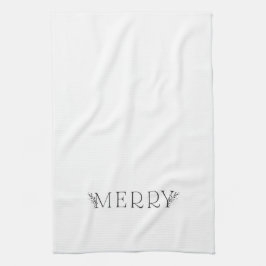 MERRY - Modern Holiday - Black en White Towel Theedoek