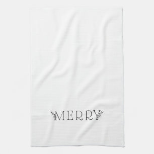 MERRY - Modern Holiday - Black en White Towel Theedoek