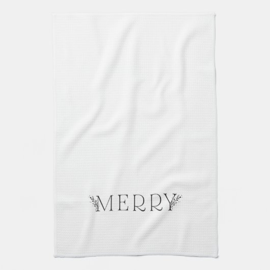 MERRY - Modern Holiday - Black en White Towel Theedoek (Verticaal)