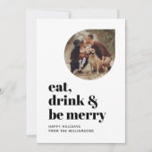 Merry Modern Minimalist Family Photo 2022 Feestdagenkaart (Voorkant)