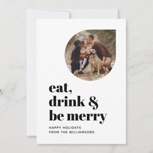 Merry Modern Minimalist Family Photo 2022 Feestdagenkaart (Voorkant)