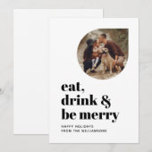 Merry Modern Minimalist Family Photo 2022 Feestdagenkaart (Voorkant / Achterkant)