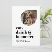 Merry Modern Minimalist Family Photo 2022 Feestdagenkaart (Staand voorkant)