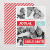 Merry Moderno e Luminoso Cartão de Natal Feestdagenkaart (Voorkant / Achterkant)