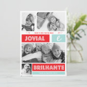 Merry Moderno e Luminoso Cartão de Natal Feestdagenkaart (Staand voorkant)