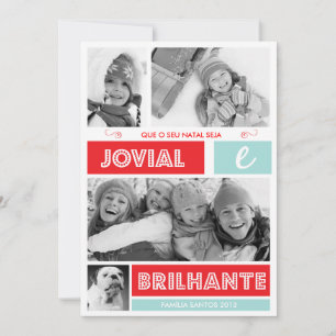 Merry Moderno e Luminoso Cartão de Natal Feestdagenkaart