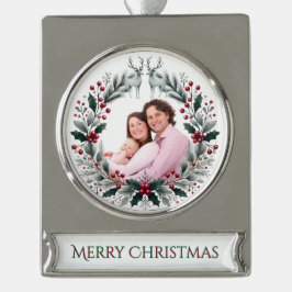 Merry Moments – Customizable Christmas Keepsake Verzilverd Banner Ornament