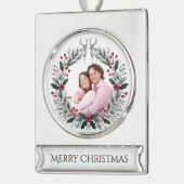 Merry Moments – Customizable Christmas Keepsake Verzilverd Banner Ornament (Links)