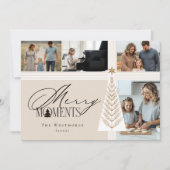 Merry Moments Familie Fotocollage Feestdagenkaart (Voorkant)