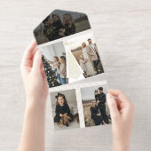 Merry Moments Fotocollage Elegant Evergreen Tree All In One Uitnodiging (Uittrekbaar)