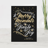 Merry Moments Jingle with Joy Gold Silver Custom Feestdagen Kaart (Voorkant)