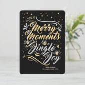 Merry Moments Jingle with Joy Gold Silver Custom Feestdagenkaart (Staand voorkant)