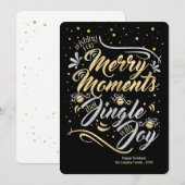 Merry Moments Jingle with Joy Gold Silver Custom Feestdagenkaart (Voorkant / Achterkant)