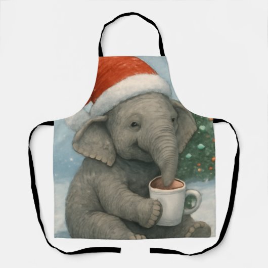 Merry Moments with a Cocoa-Loving Elephant Holiday Schort (Voorkant)