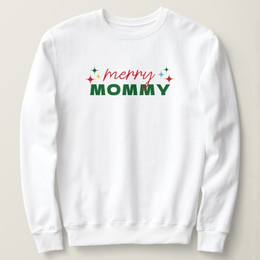 Merry Mommy Cute Colorful Script Christmas Trui (Design voorkant)