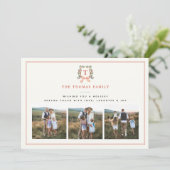 MERRY MONOGRAM 3 Foto Vakantie Kaart (Staand voorkant)