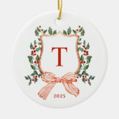 MERRY MONOGRAM Foto Keramisch Ornament (Voorkant)