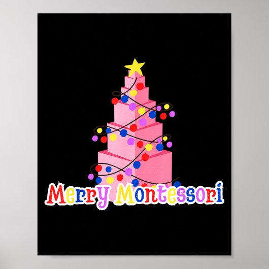 Merry Montessori Nk Tower Christmas Tree Teacher S Poster (Voorkant)