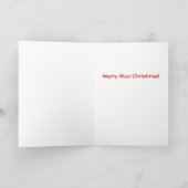 Merry Moo Christmas Koe Santa Hat Aangepaste woord Feestdagen Kaart (Binnen)