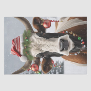 Merry Moo-mas: Koe Gekleed voor Kerstmis Decoupage Tissuepapier