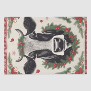 Merry Moo-mas: Koe Gekleed voor Kerstmis Decoupage Tissuepapier