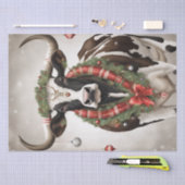 Merry Moo-mas: Koe Gekleed voor Kerstmis Decoupage Tissuepapier (Craft)